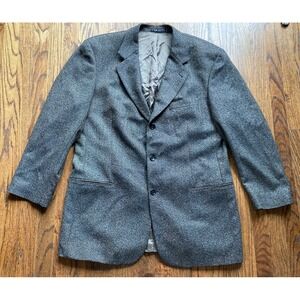 Hugo Boss Loro Piana Blazer Mens Size 44L Cashmere Wool Brown Herringbone